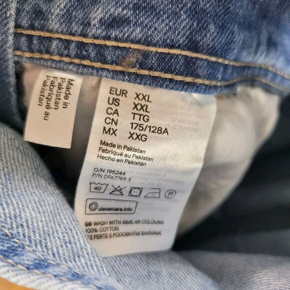 H&M Lee Colab Size XXL Denim Jean Bib Overalls Jumper Blue Vintage Carpenter - Picture 9 of 9